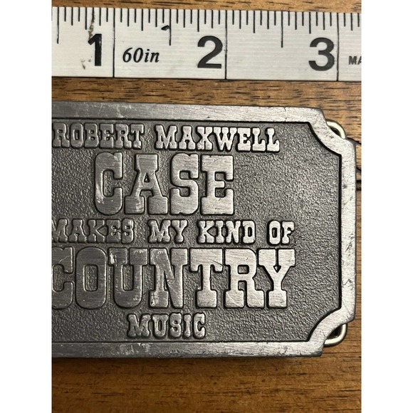 Vintage HIT LINE Robert Maxwell Case USA Country Music Belt Buckle RARE - Picture 2 of 4
